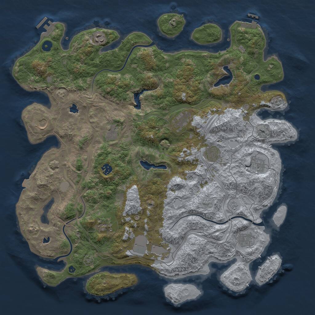 Rust Map: Procedural Map, Size: 4500, Seed: 2106719106, 17 Monuments