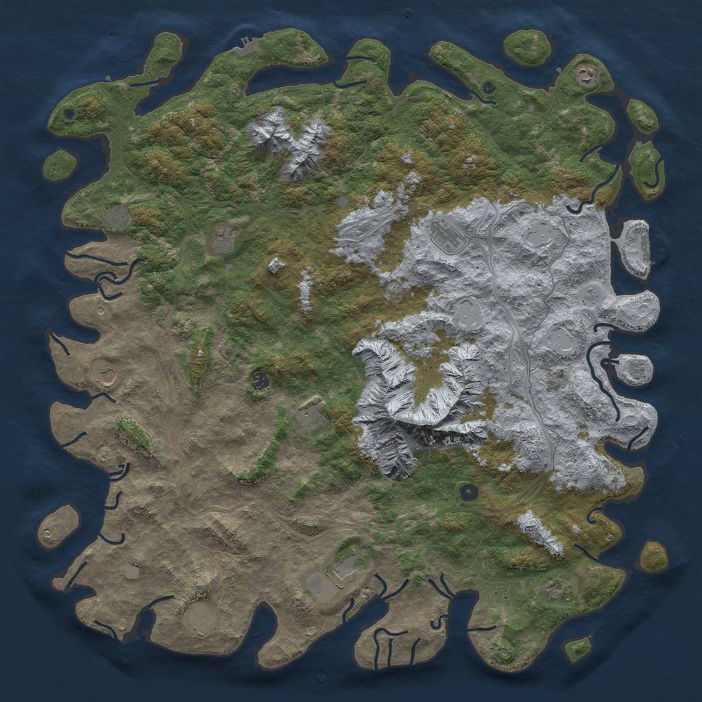 Rust Map: Procedural Map, Size: 6000, Seed: 4194724, 20 Monuments