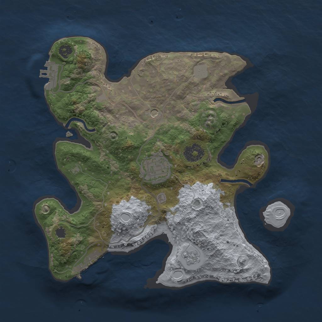 Rust Map: Procedural Map, Size: 2500, Seed: 2003453550, 10 Monuments