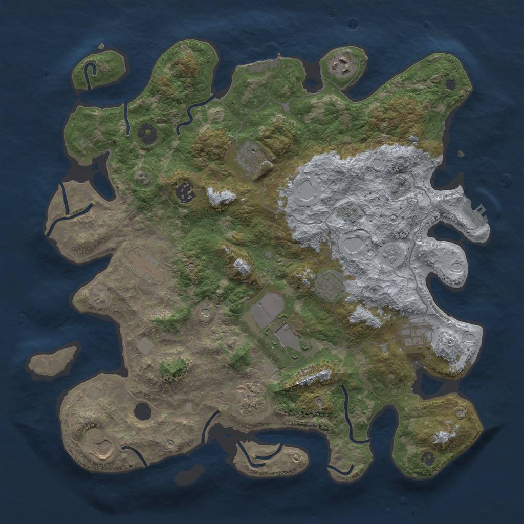 Rust Map: Procedural Map, Size: 3923, Seed: 1337, 19 Monuments