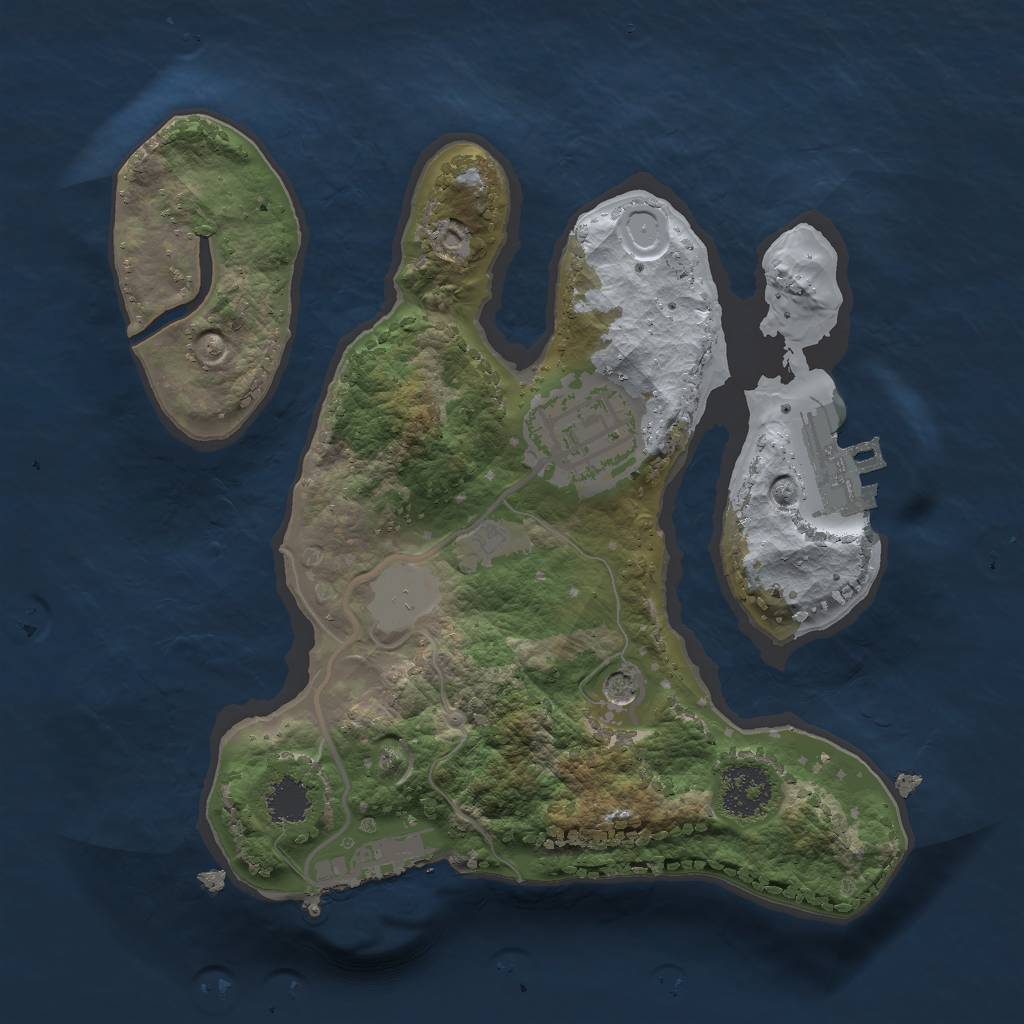 Rust Map: Procedural Map, Size: 2000, Seed: 1912330938, 7 Monuments