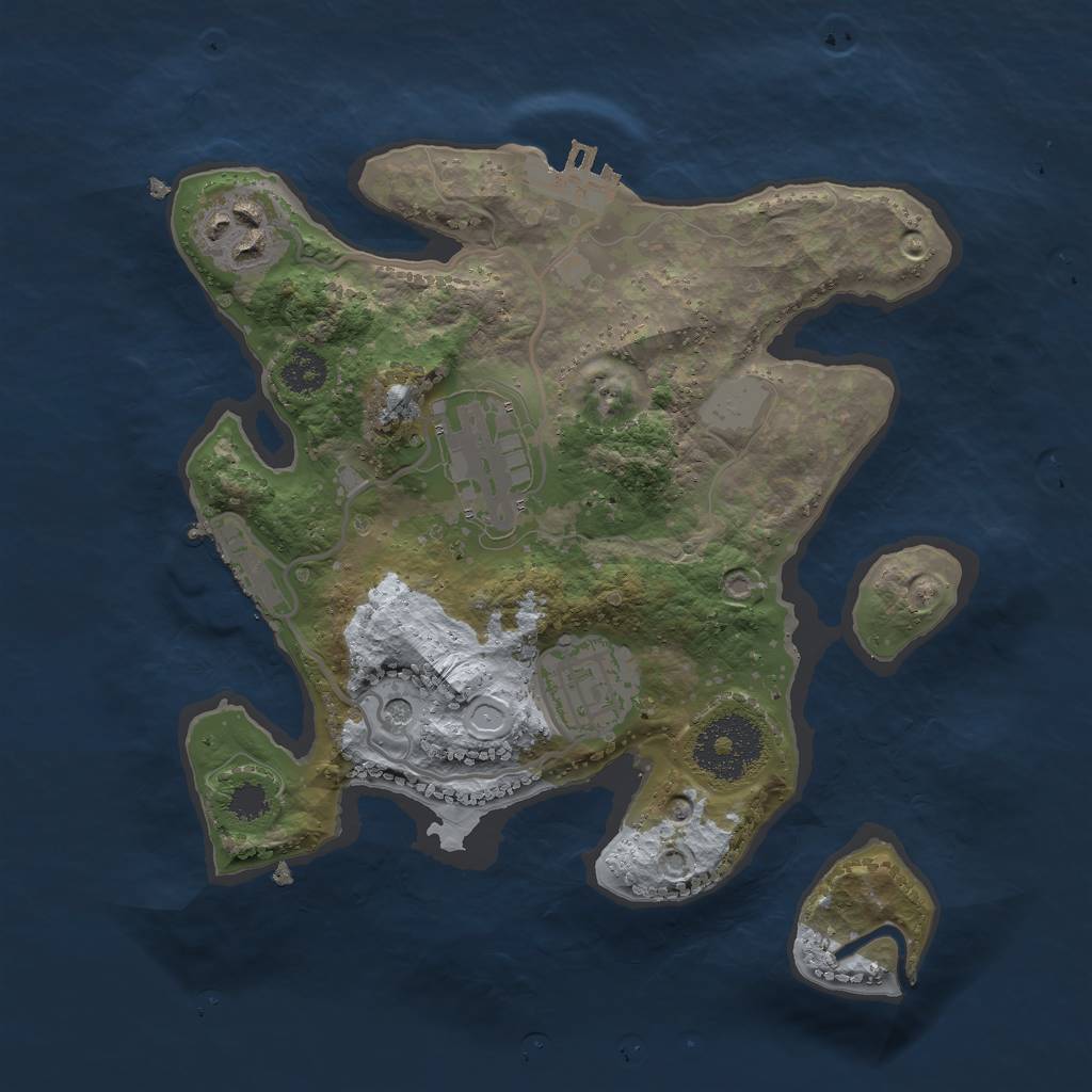 Rust Map: Procedural Map, Size: 2500, Seed: 1865302419, 11 Monuments