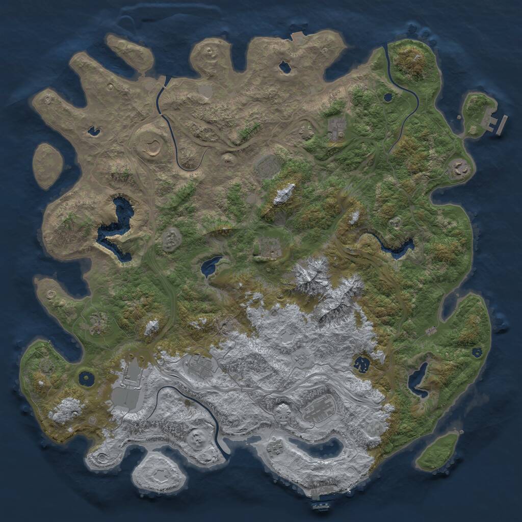 Rust Map: Procedural Map, Size: 5000, Seed: 96983142, 17 Monuments