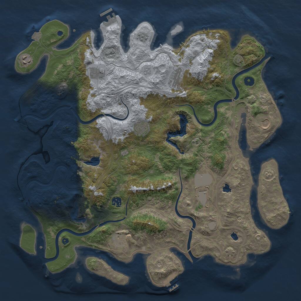 Rust Map: Procedural Map, Size: 4500, Seed: 819043119, 15 Monuments
