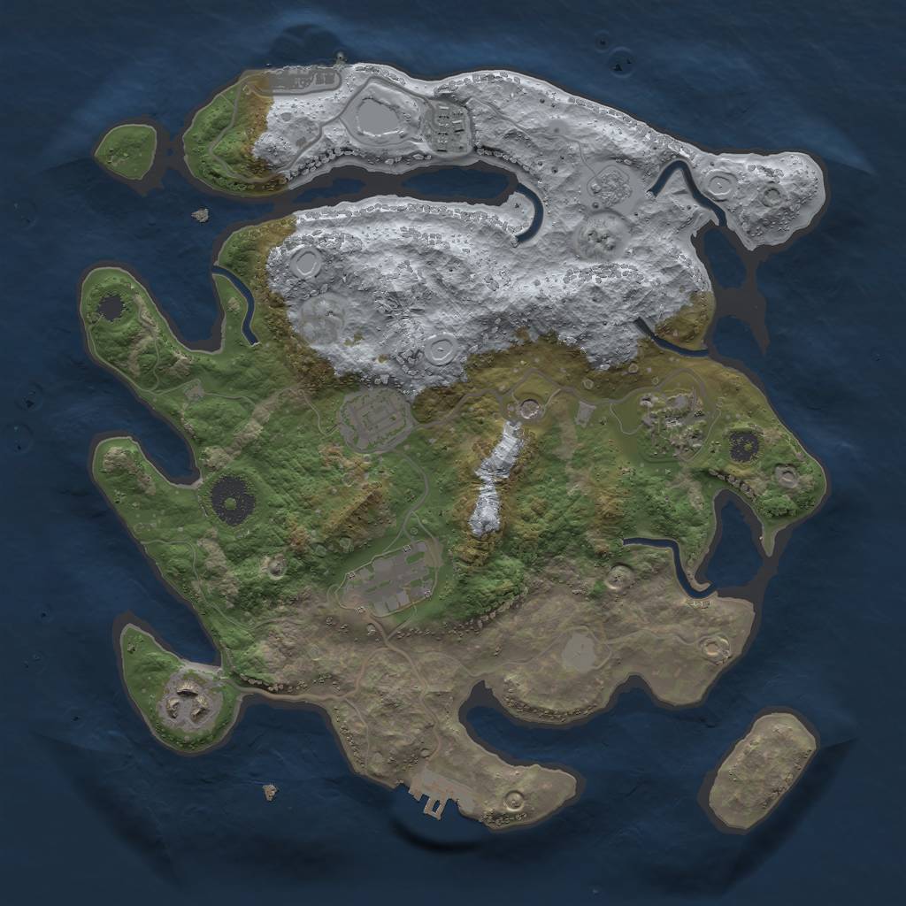 Rust Map: Procedural Map, Size: 3000, Seed: 480284869, 14 Monuments