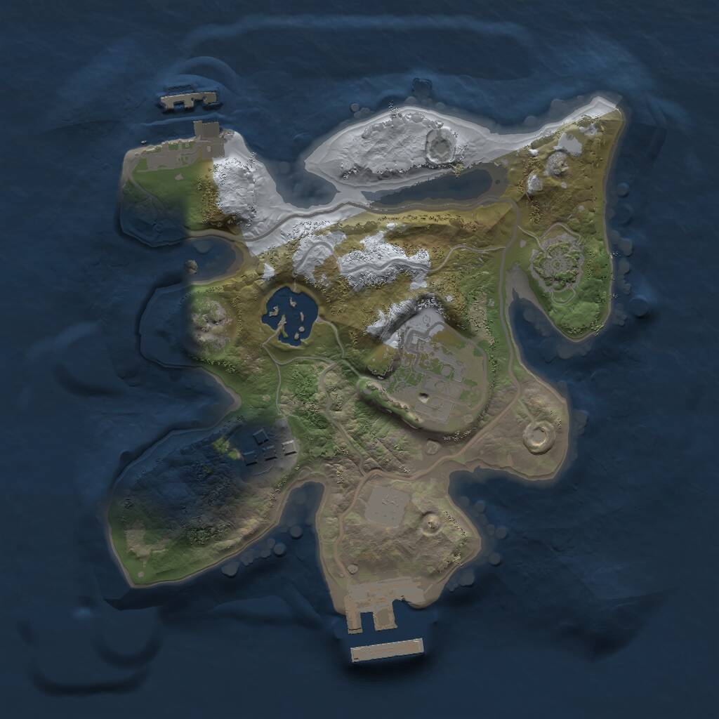 Rust Map: Procedural Map, Size: 2000, Seed: 2096114294, 7 Monuments