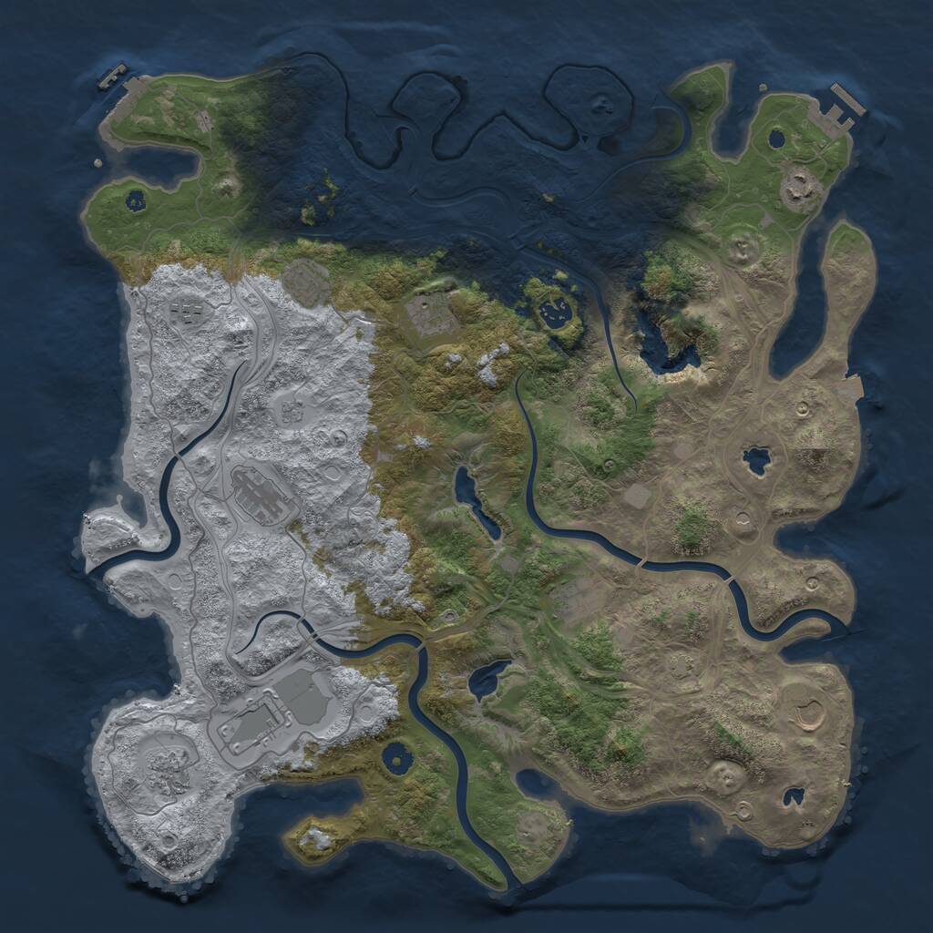 Rust Map: Procedural Map, Size: 4500, Seed: 6546544, 16 Monuments