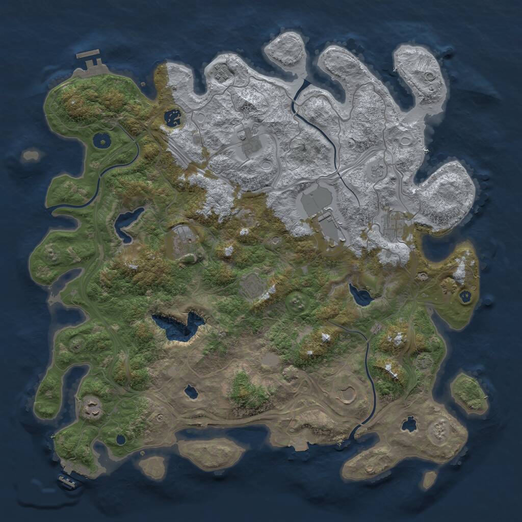 Rust Map: Procedural Map, Size: 4500, Seed: 14552364, 15 Monuments