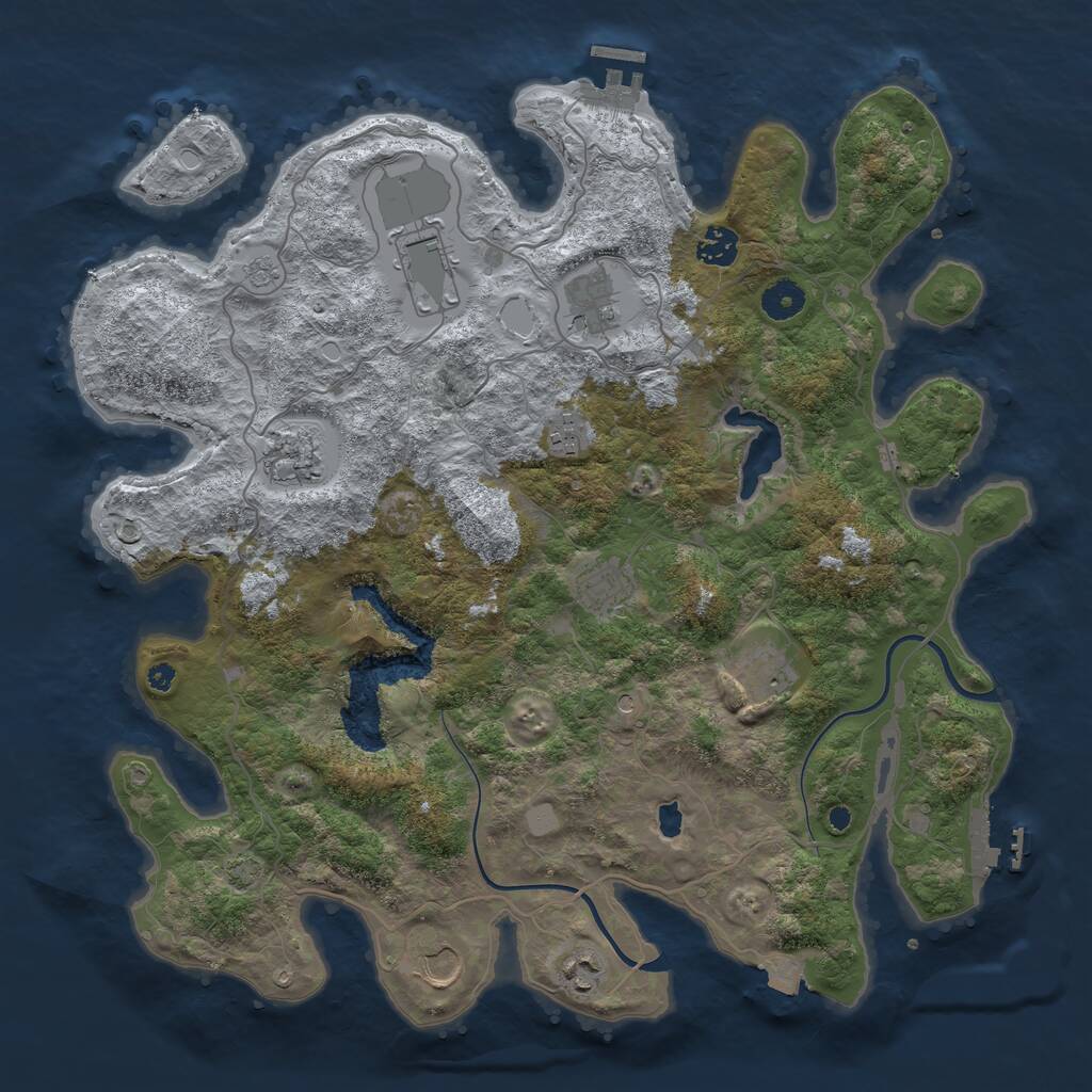 Rust Map: Procedural Map, Size: 4000, Seed: 797246522, 15 Monuments