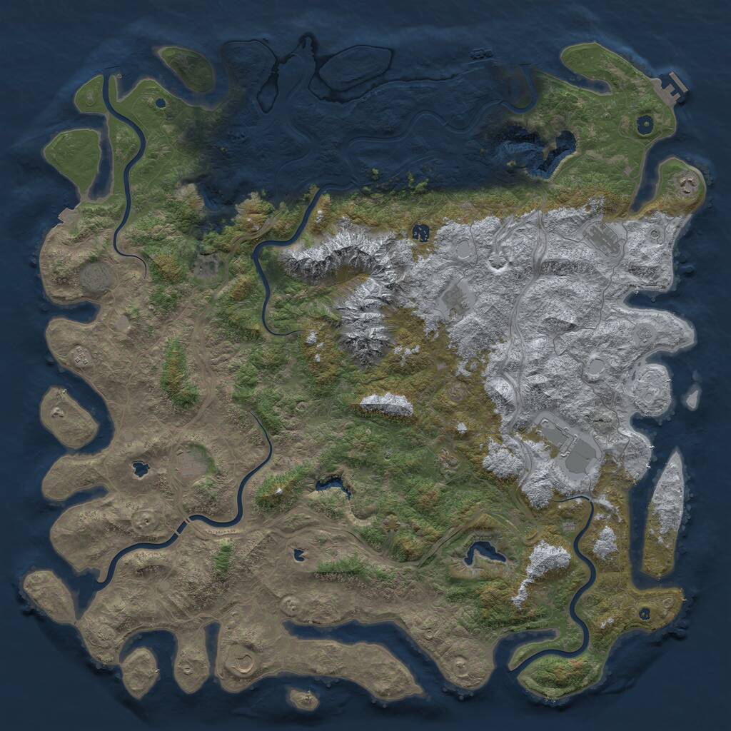 Rust Map: Procedural Map, Size: 6000, Seed: 7976, 17 Monuments
