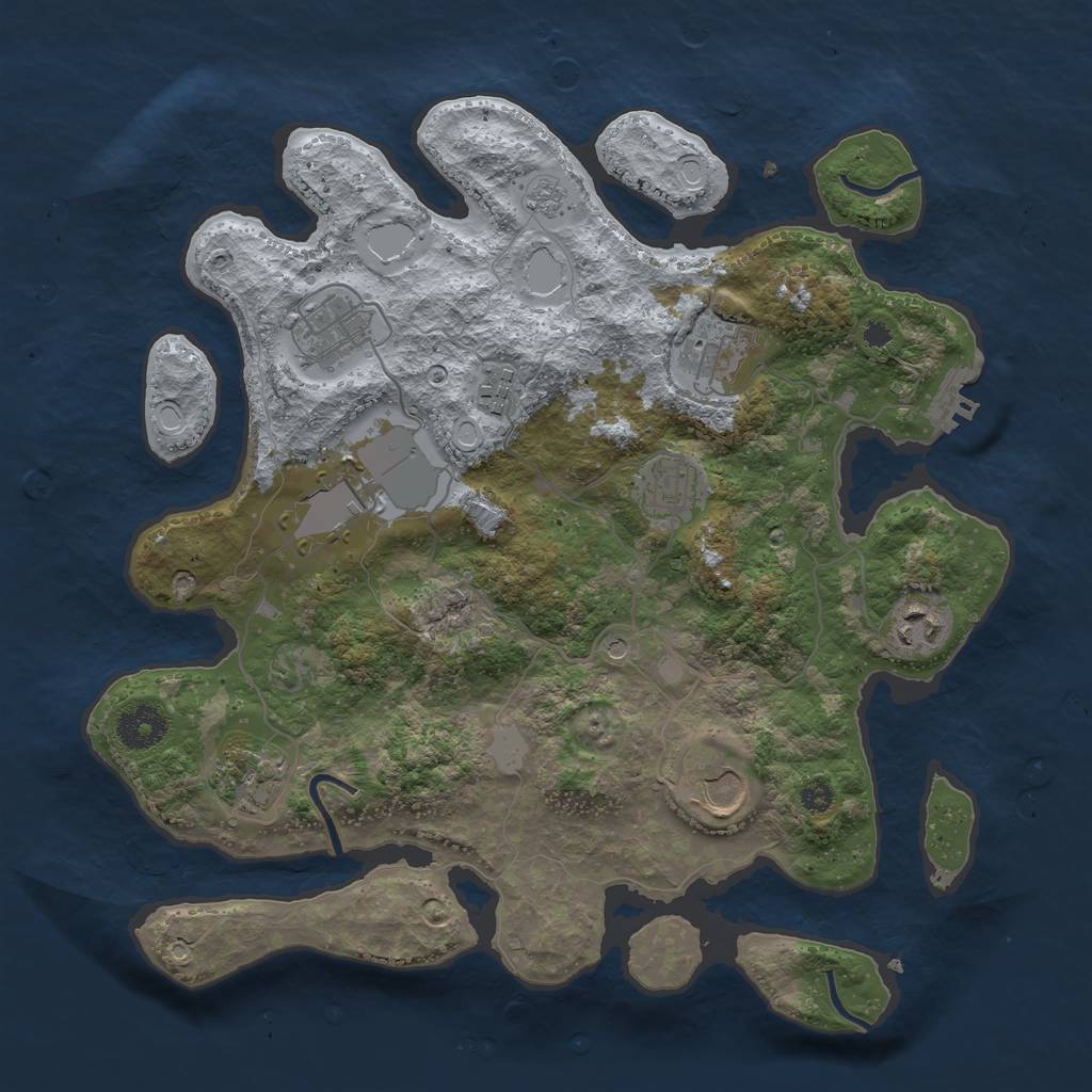 Rust Map: Procedural Map, Size: 3500, Seed: 120071947, 16 Monuments