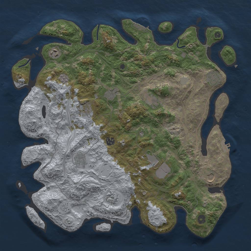 Rust Map: Procedural Map, Size: 4250, Seed: 2037601551, 20 Monuments