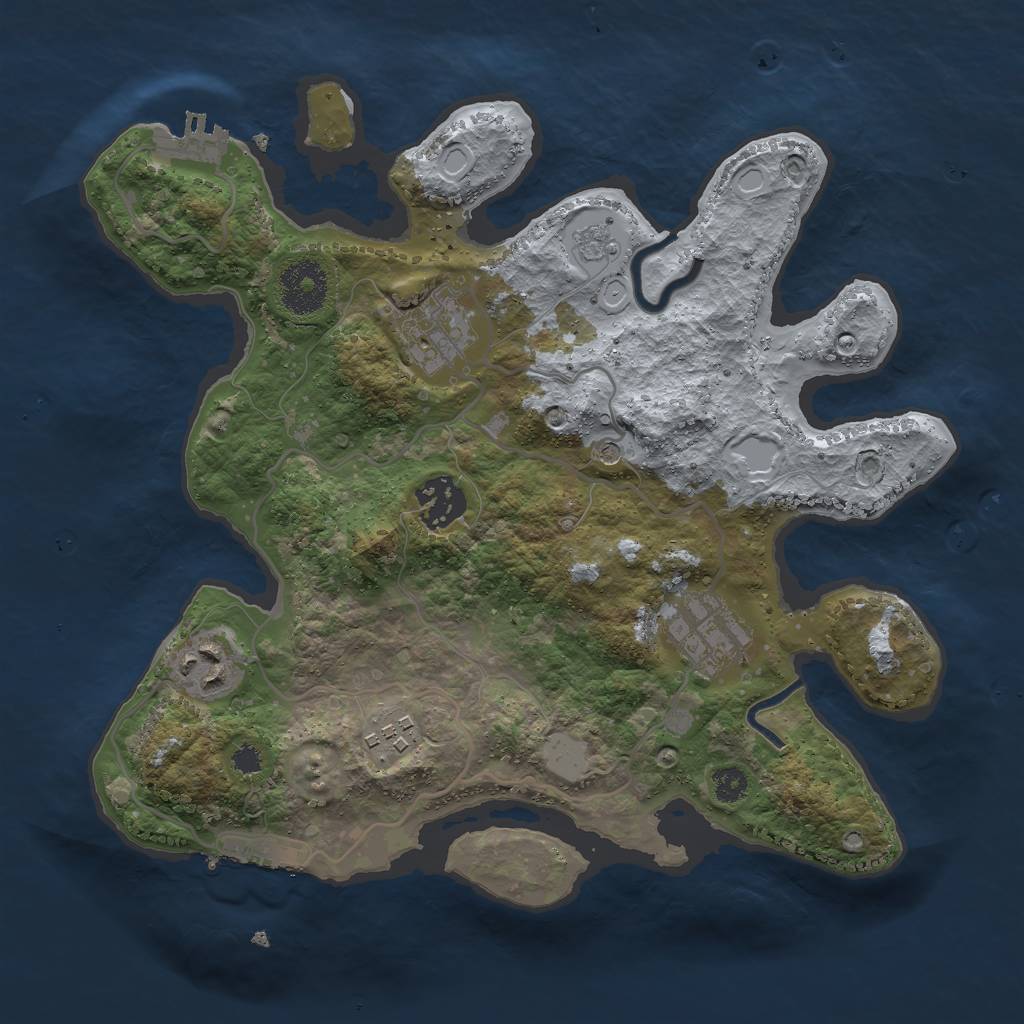 Rust Map: Procedural Map, Size: 3000, Seed: 816155038, 14 Monuments