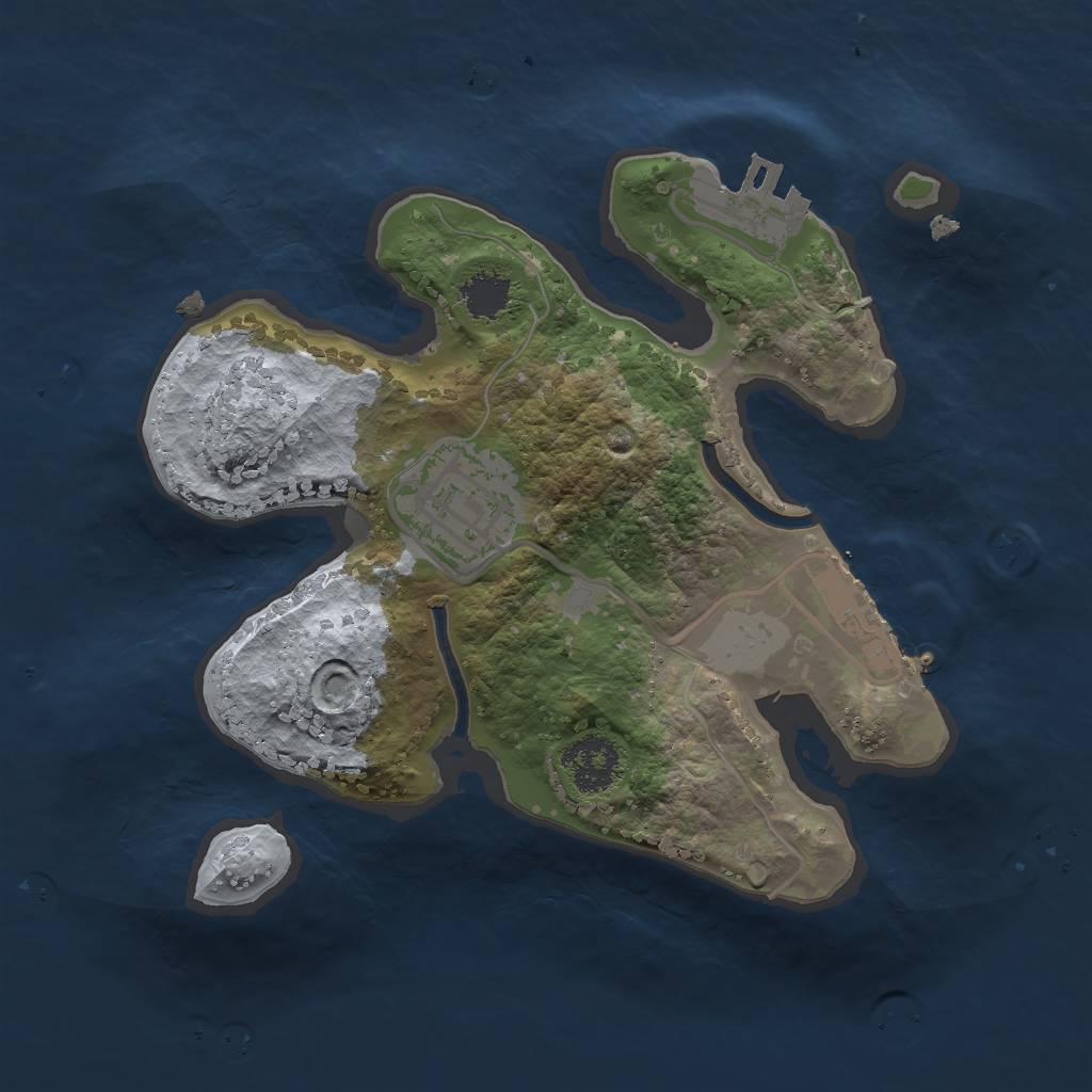Rust Map: Procedural Map, Size: 2000, Seed: 41475172, 8 Monuments