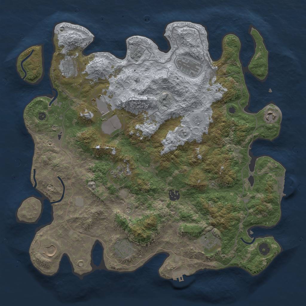 Rust Map: Procedural Map, Size: 4000, Seed: 8469123, 19 Monuments