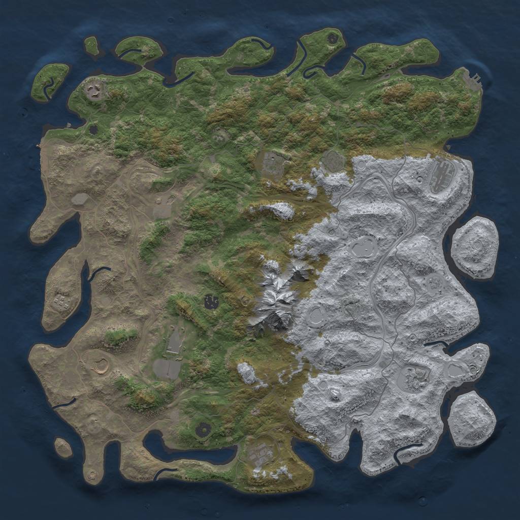 Rust Map: Procedural Map, Size: 5100, Seed: 59739, 18 Monuments