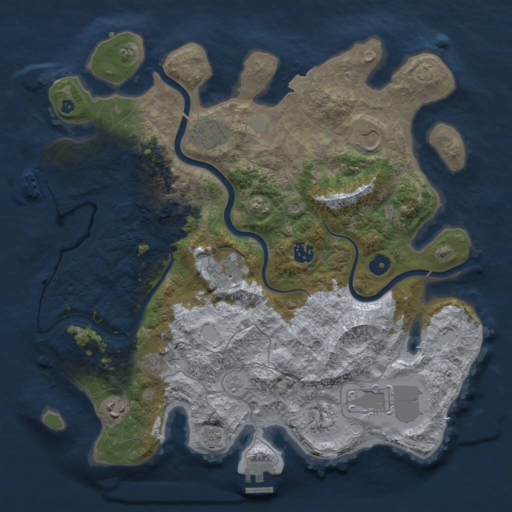 Rust Map: Procedural Map, Size: 3737, Seed: 50000, 15 Monuments