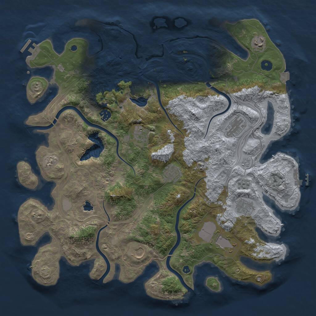 Rust Map: Procedural Map, Size: 4250, Seed: 21075, 15 Monuments