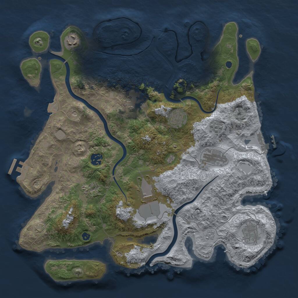 Rust Map: Procedural Map, Size: 3700, Seed: 234559107, 15 Monuments