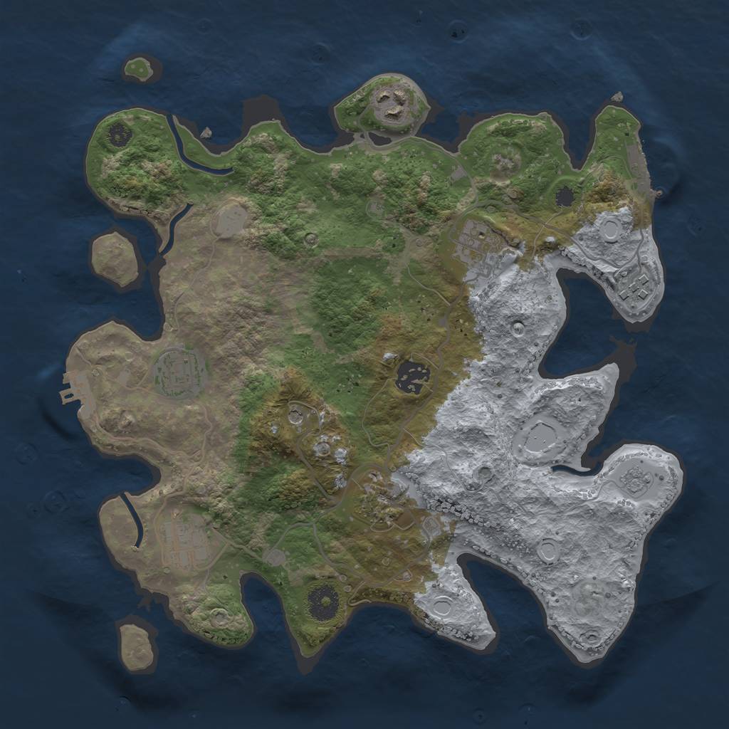 Rust Map: Procedural Map, Size: 3250, Seed: 1426909853, 16 Monuments
