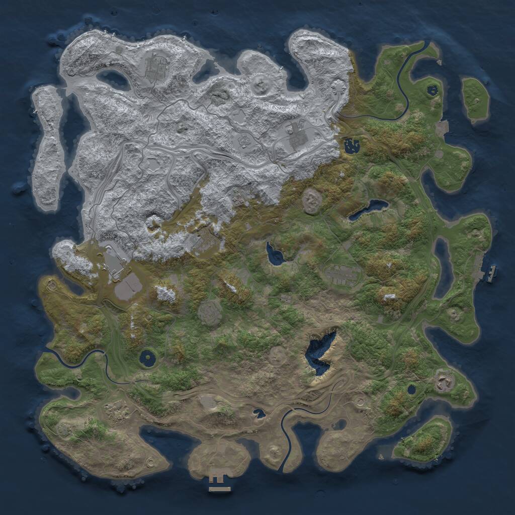 Rust Map: Procedural Map, Size: 4800, Seed: 687139582, 16 Monuments