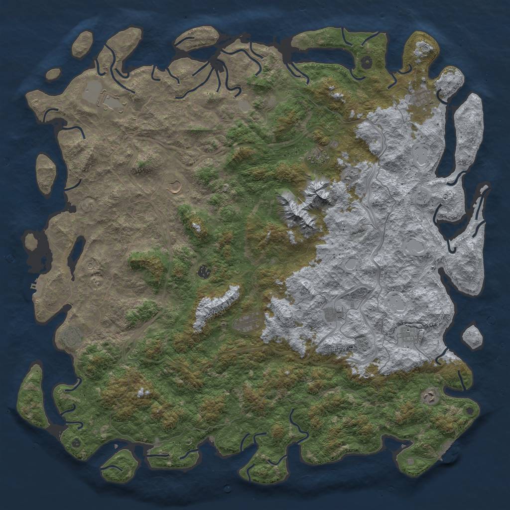 Rust Map: Procedural Map, Size: 6000, Seed: 34567890, 20 Monuments