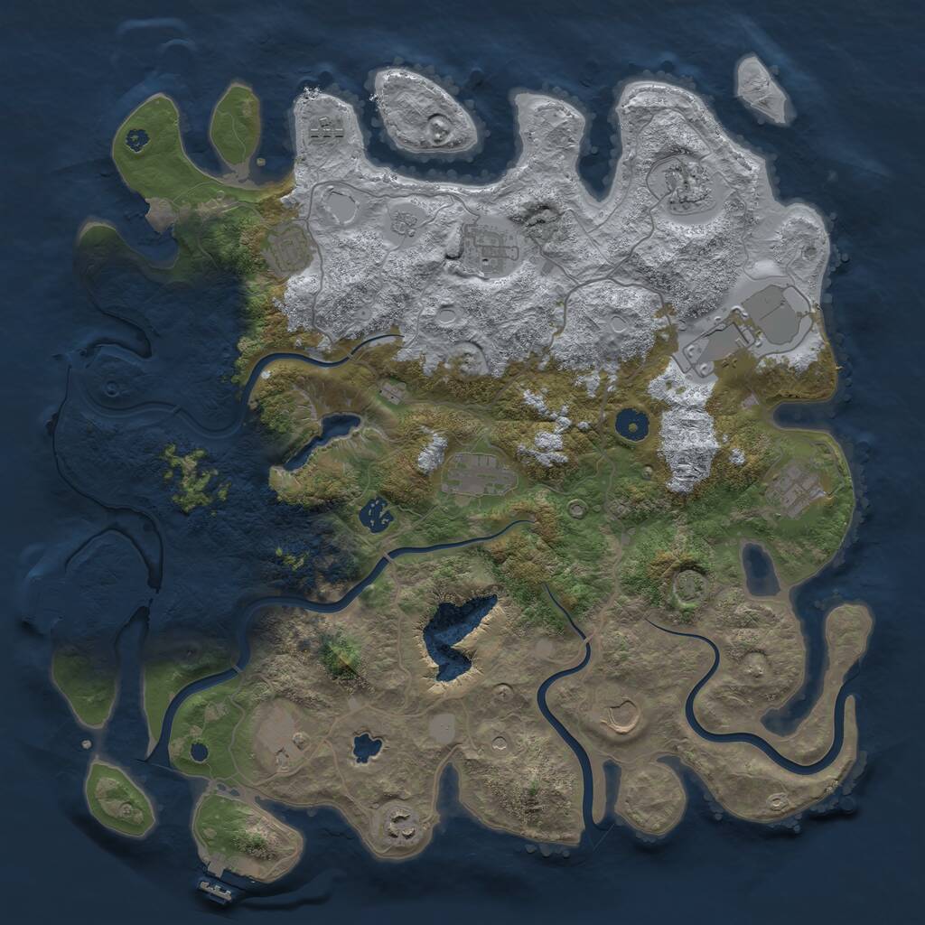 Rust Map: Procedural Map, Size: 4200, Seed: 34196022, 17 Monuments