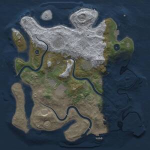 Thumbnail Rust Map: Procedural Map, Size: 3500, Seed: 3945, 10 Monuments