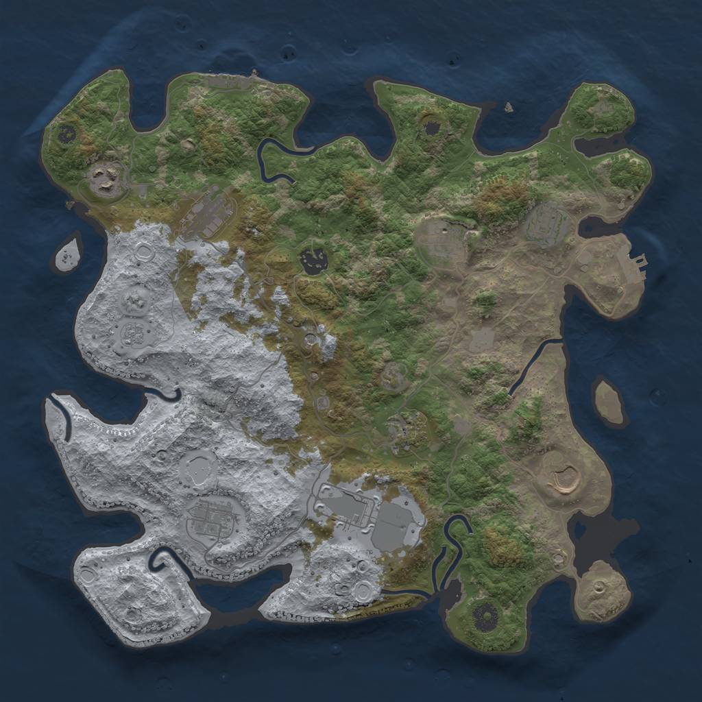 Rust Map: Procedural Map, Size: 3800, Seed: 1715681242, 16 Monuments
