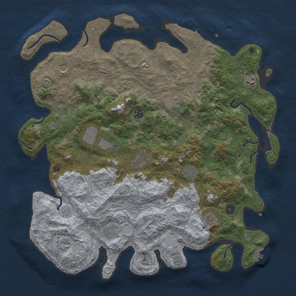Rust Map: Procedural Map, Size: 4500, Seed: 29556, 20 Monuments