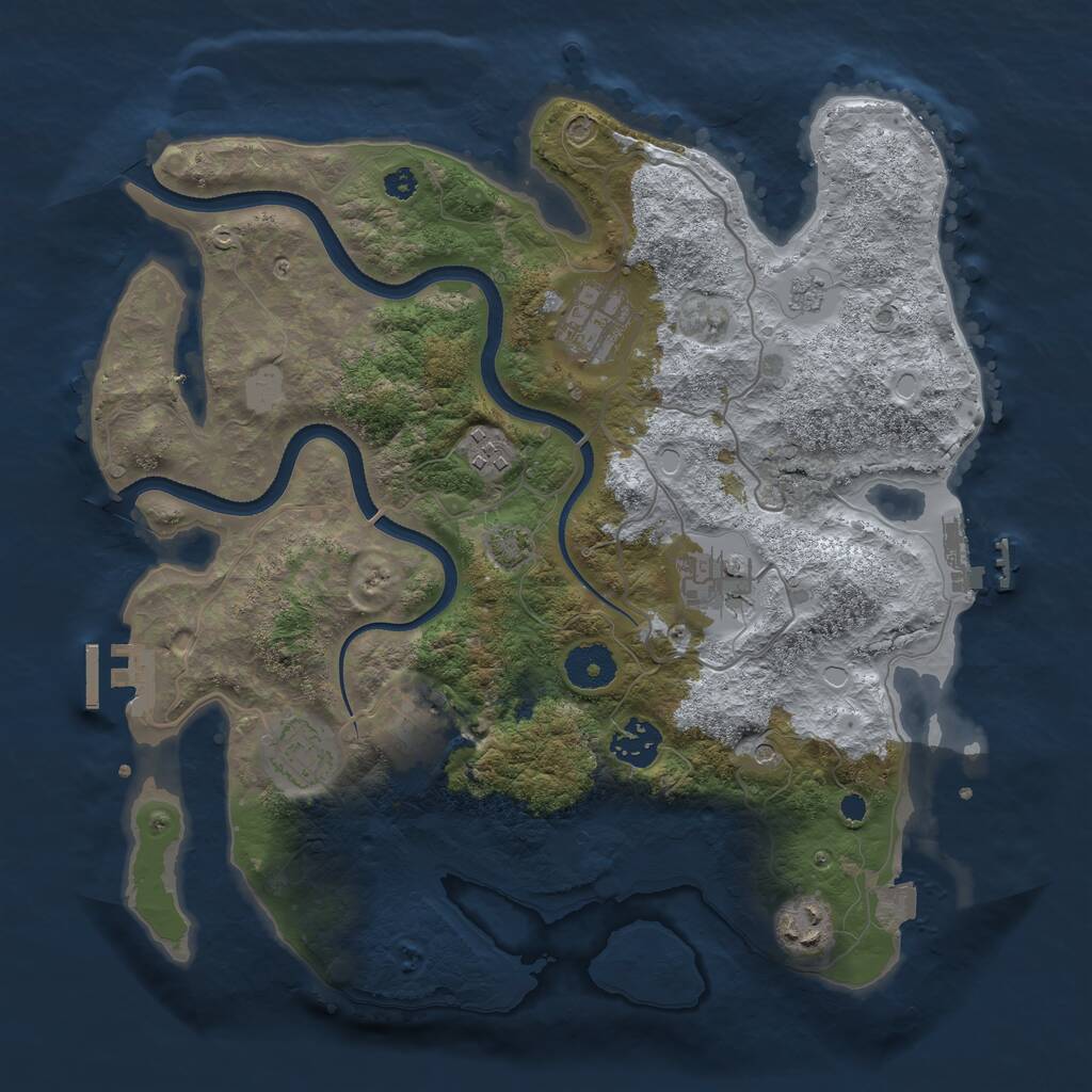 Rust Map: Procedural Map, Size: 3400, Seed: 19240889, 13 Monuments
