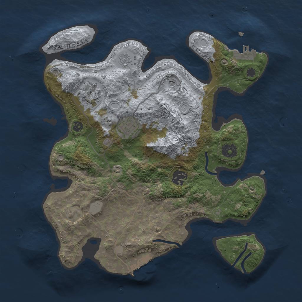 Rust Map: Procedural Map, Size: 3000, Seed: 1136, 12 Monuments