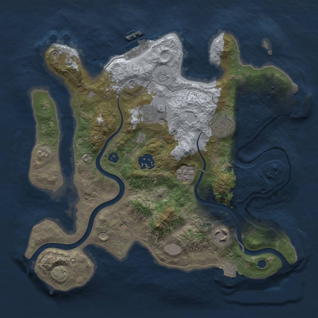Rust Map: Procedural Map, Size: 3000, Seed: 2898, 11 Monuments