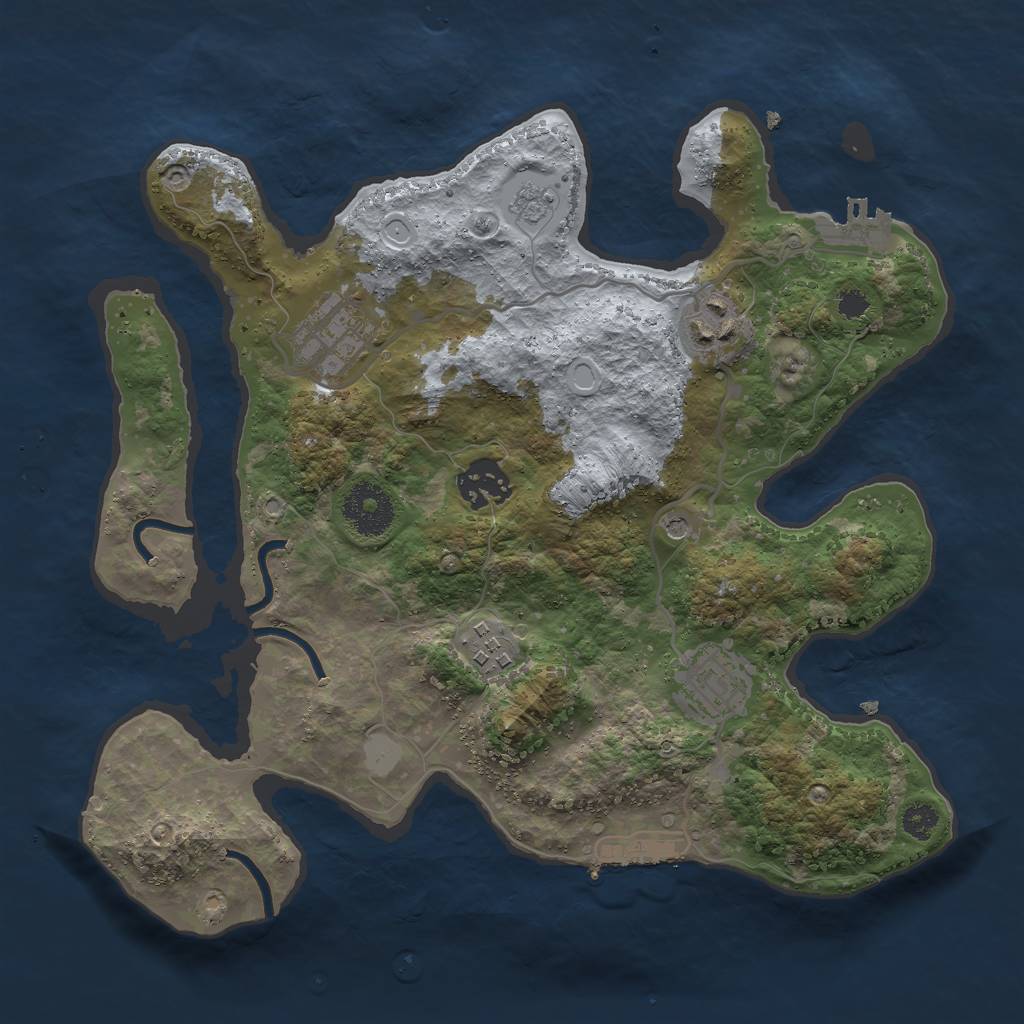 Rust Map: Procedural Map, Size: 3000, Seed: 2898, 14 Monuments