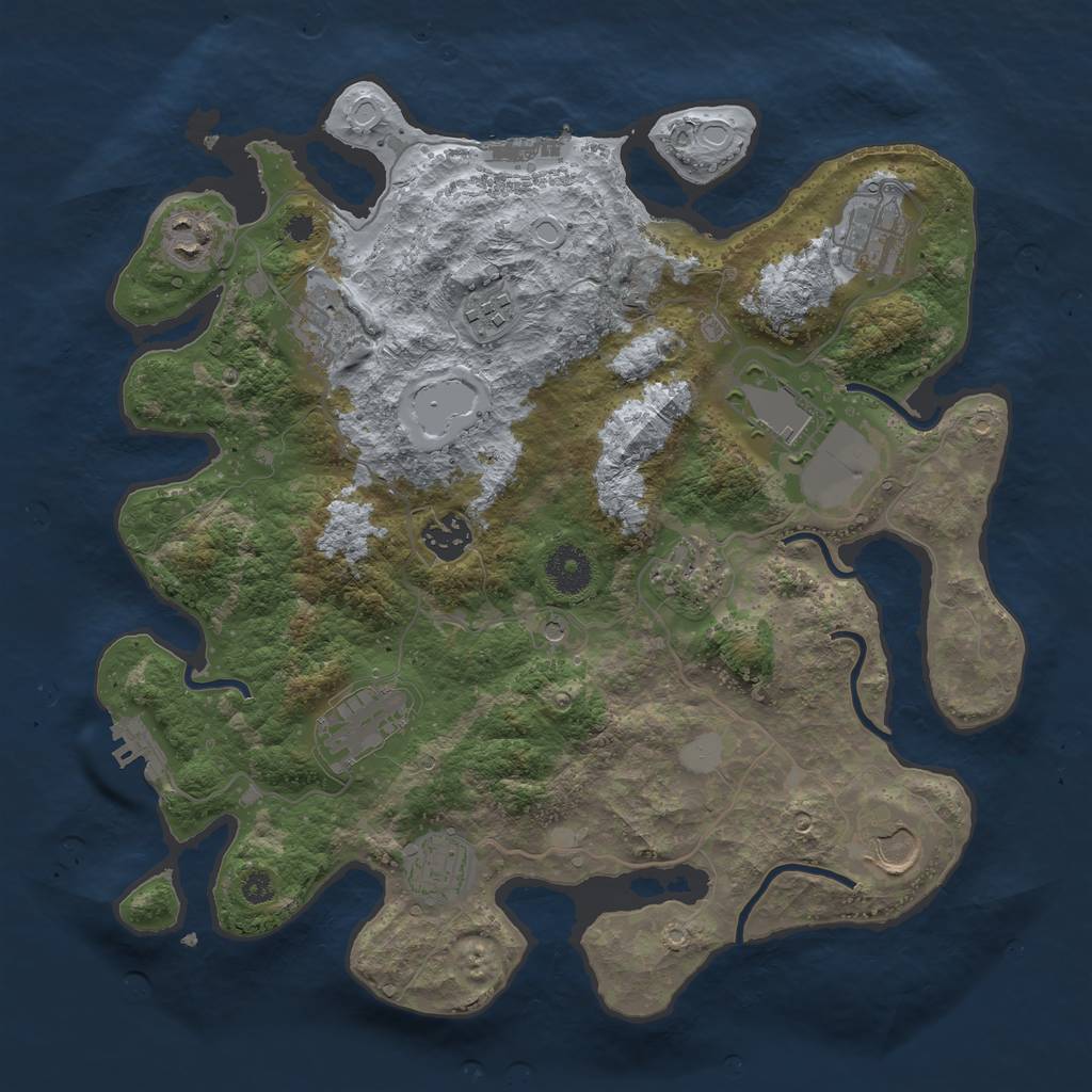 Rust Map: Procedural Map, Size: 3500, Seed: 1596926790, 18 Monuments