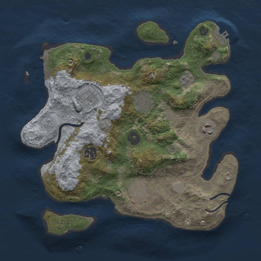 Rust Map: Procedural Map, Size: 3000, Seed: 2369548, 15 Monuments
