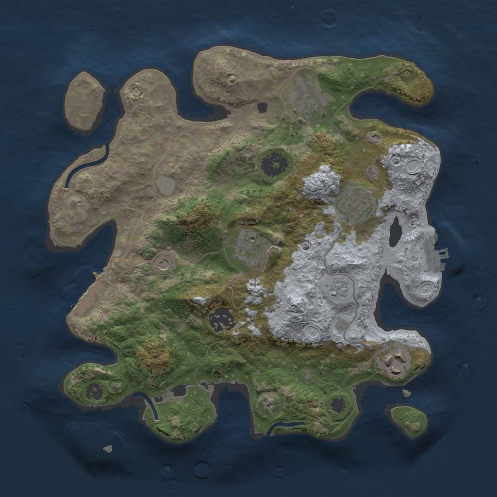 Rust Map: Procedural Map, Size: 3000, Seed: 1369466380, 14 Monuments
