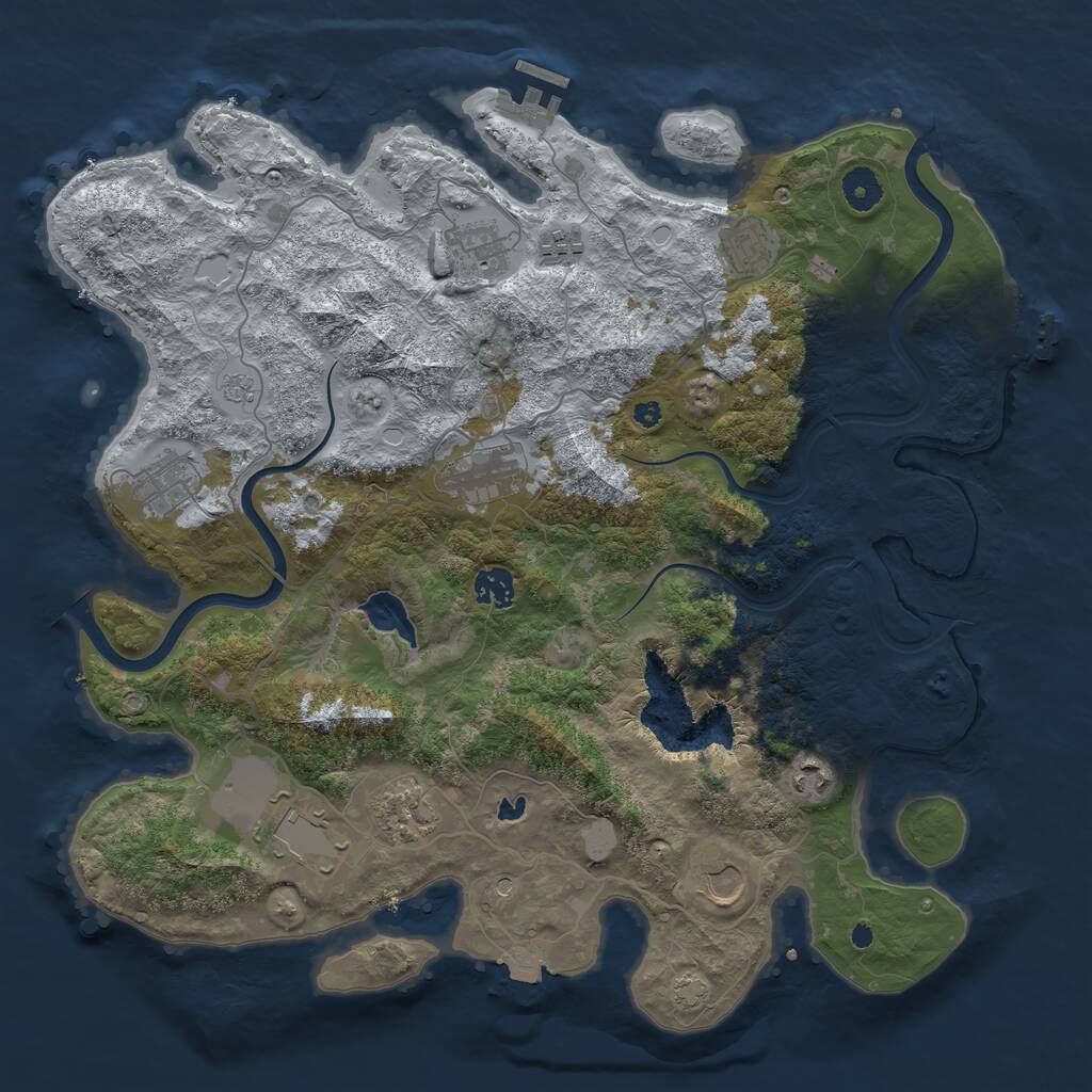 Rust Map: Procedural Map, Size: 4000, Seed: 15548, 16 Monuments