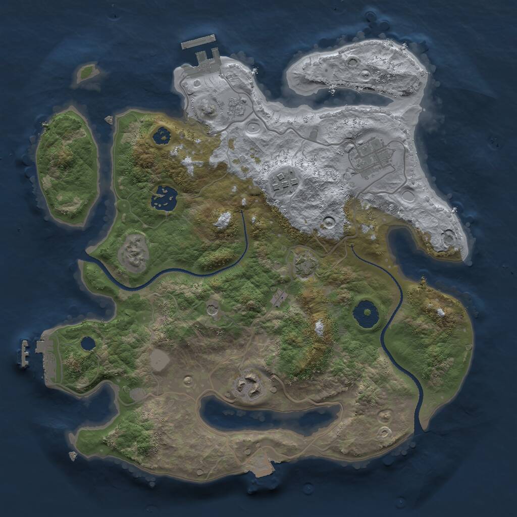 Rust Map: Procedural Map, Size: 3000, Seed: 6570413, 10 Monuments