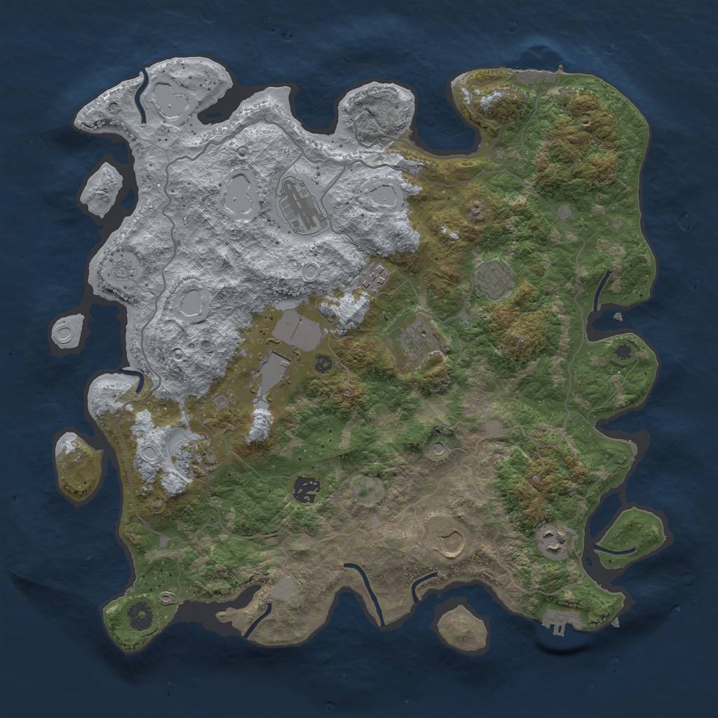 Rust Map: Procedural Map, Size: 4000, Seed: 1806874114, 16 Monuments