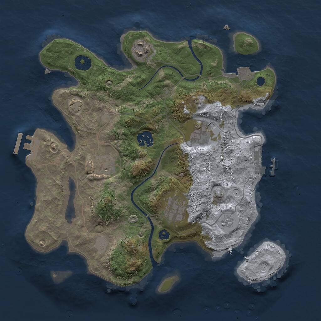 Rust Map: Procedural Map, Size: 3000, Seed: 970745186, 10 Monuments
