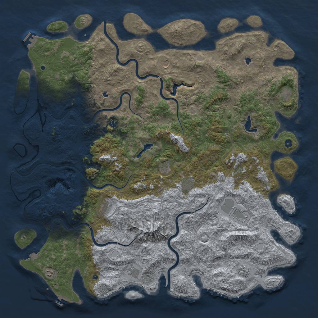 Rust Map: Procedural Map, Size: 6000, Seed: 1437549992, 17 Monuments