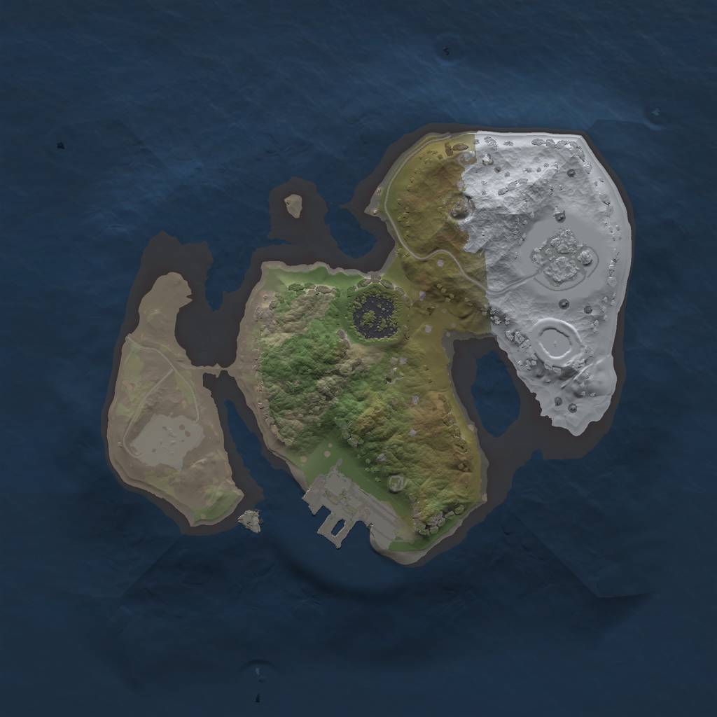 Rust Map: Procedural Map, Size: 1600, Seed: 332448, 6 Monuments