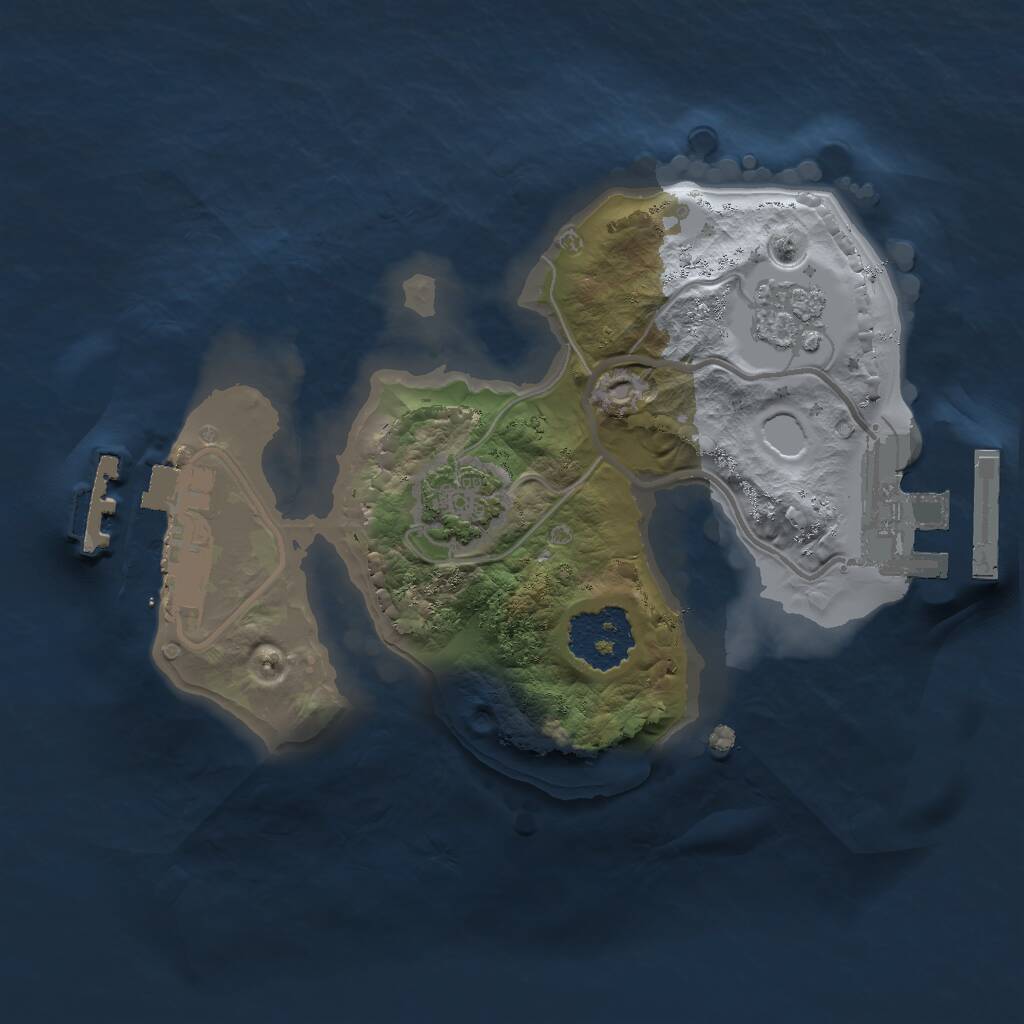 Rust Map: Procedural Map, Size: 1600, Seed: 332448, 5 Monuments