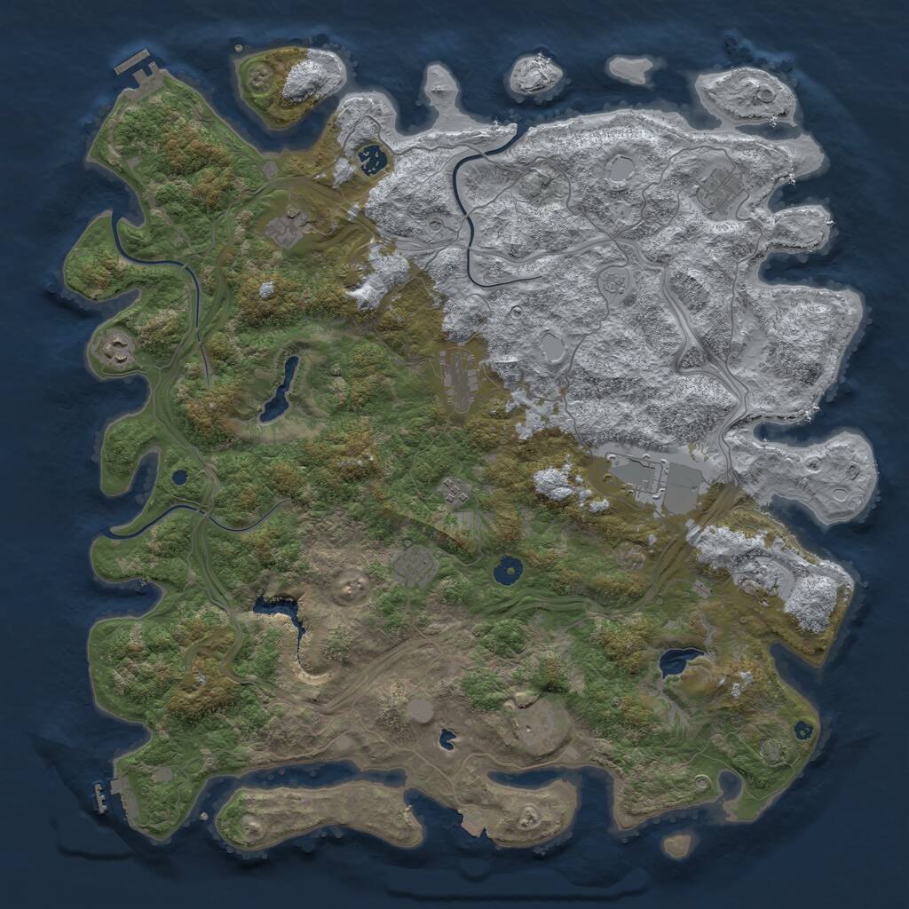 Rust Map: Procedural Map, Size: 4800, Seed: 615790889, 16 Monuments