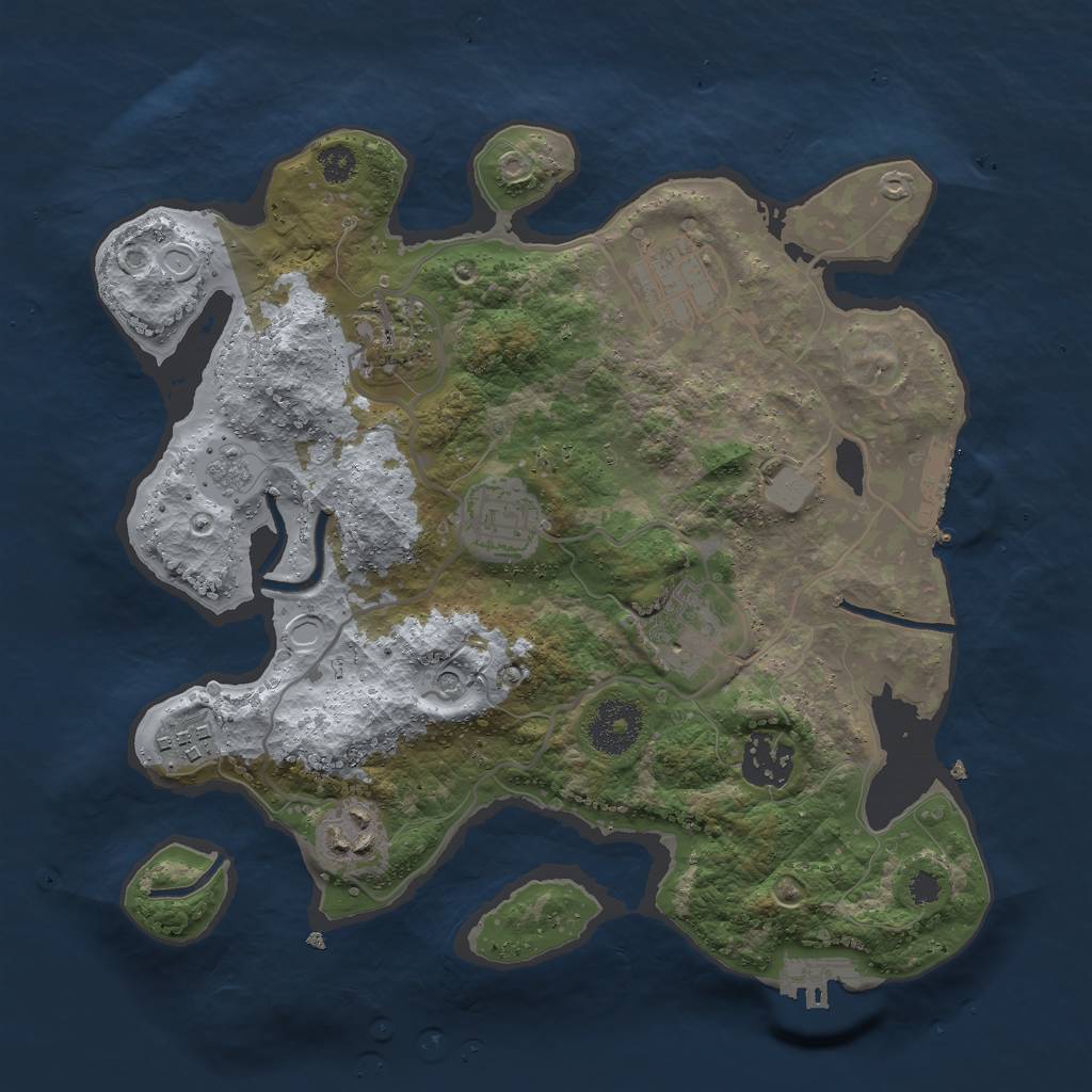 Rust Map: Procedural Map, Size: 3000, Seed: 1830394154, 16 Monuments