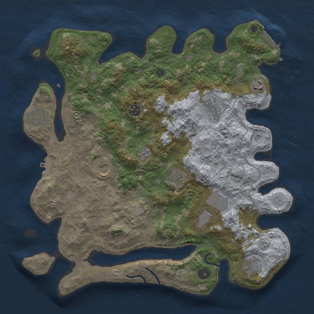 Rust Map: Procedural Map, Size: 4000, Seed: 1655159798, 18 Monuments
