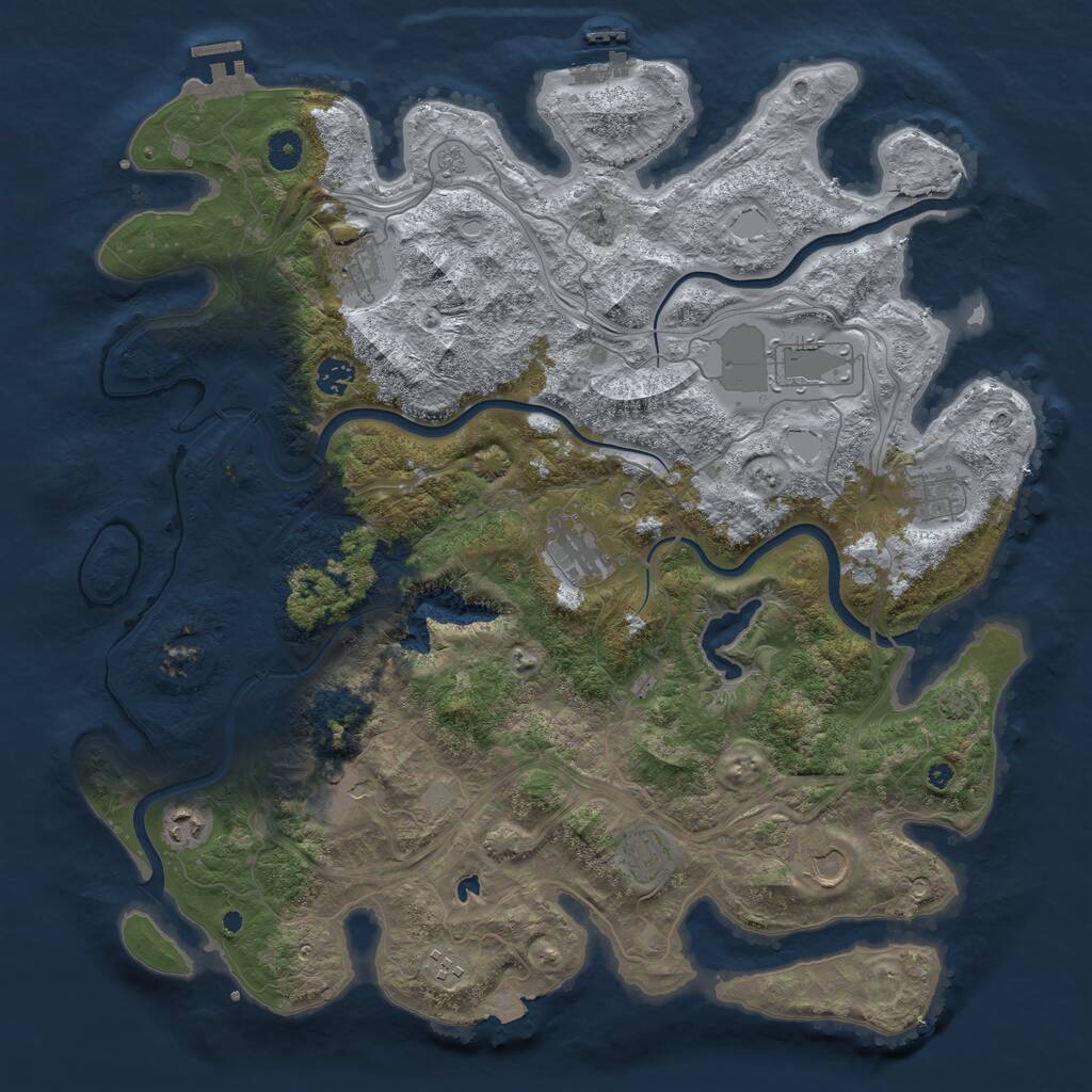 Rust Map: Procedural Map, Size: 4350, Seed: 1996064815, 16 Monuments