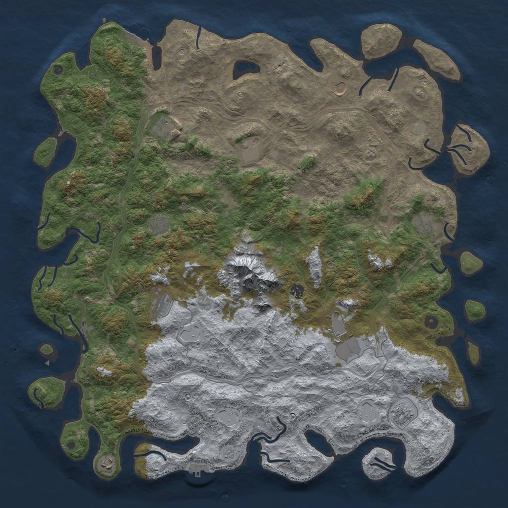 Rust Map: Procedural Map, Size: 5500, Seed: 856328814, 20 Monuments