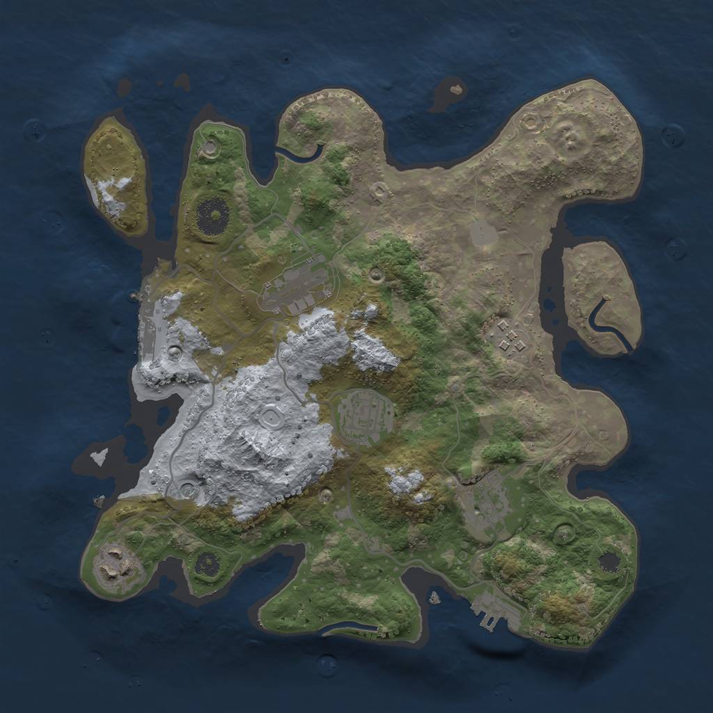 Rust Map: Procedural Map, Size: 3000, Seed: 116195633, 11 Monuments